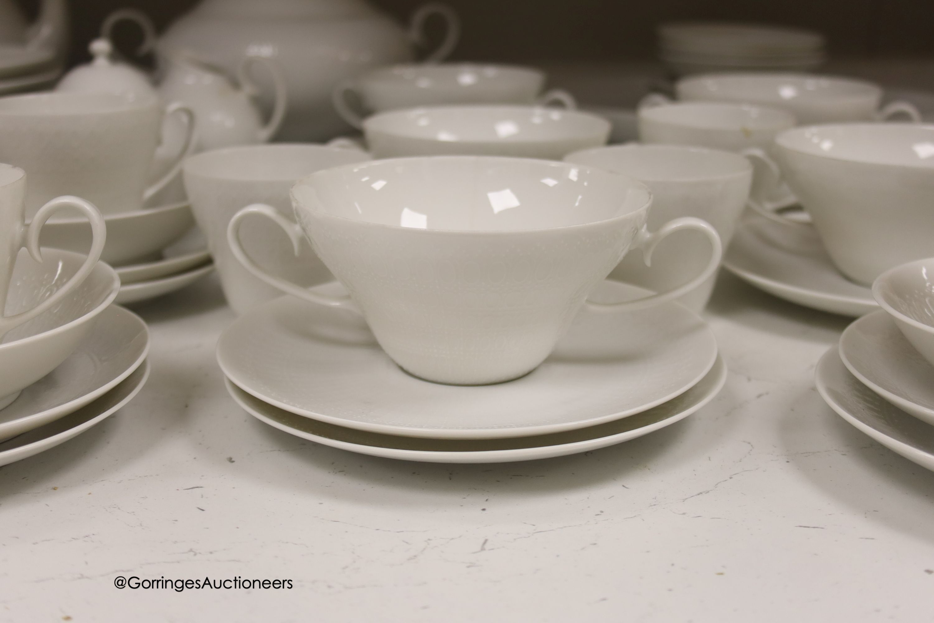 A Rosenthal studio-line relief moulded porcelain dinner and coffee service (52)